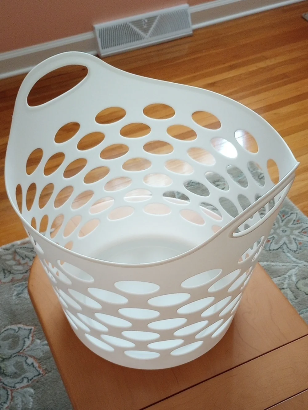White Ventilated Plastic Laundry Basket with Built-In Handles Brand New!!!